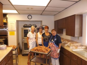 After the parade, a hot dog lunch was served to over 200 guests.  Pictured are the cooks Pat Dinges, Sue Ann Kennedy, Marlene Bolyard and Pat Schmidt.  Well done ladies!