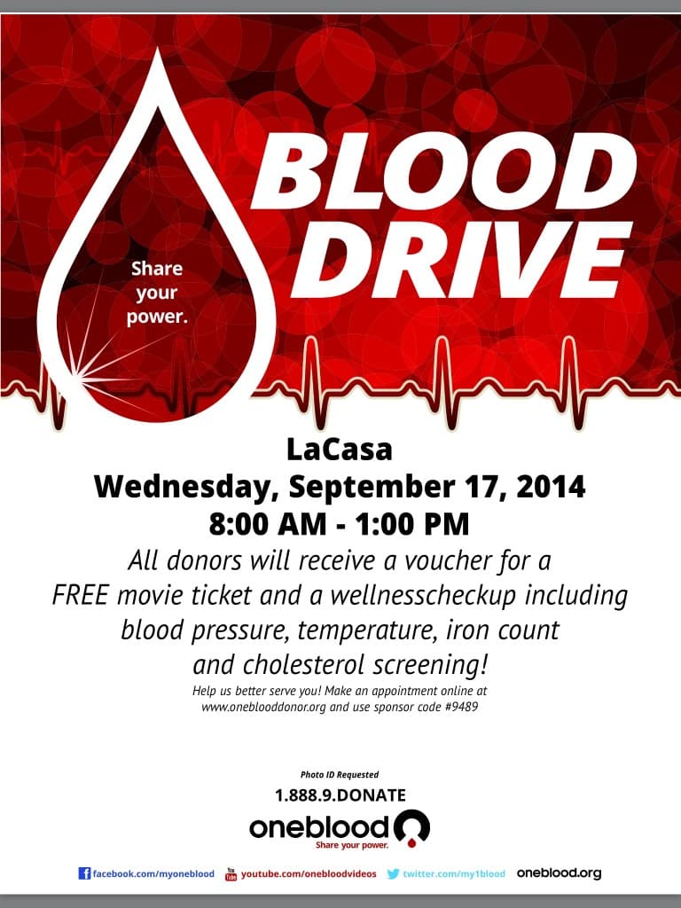 Blood Drive Sept. 2014