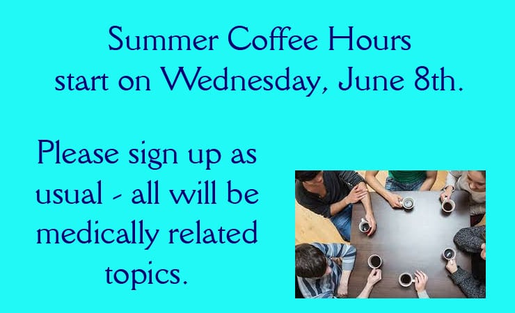 Summer 2016 Coffee Hours