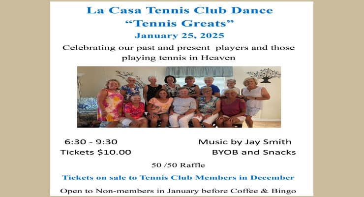 Tennis Club “Tennis Greats” Dance tickets on sale