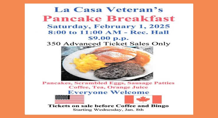 Vets Annual Pancake Breakfast Tickets on Sale