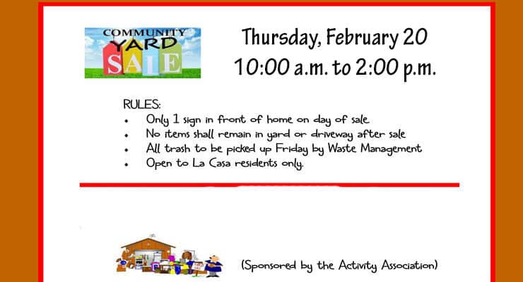 La Casa Community Yard Sale – Feb 20, 2025