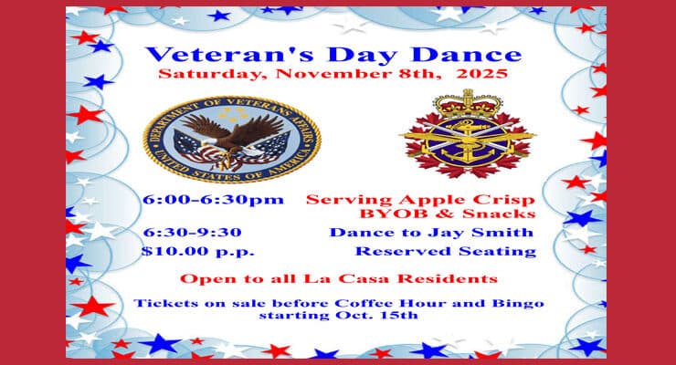 La Casa Veteran’s Dance November 8th!