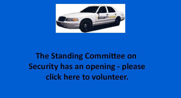 Standing Security Committee has Openings