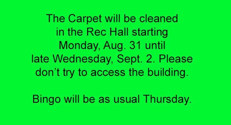 Rec Hall Carpet Cleaning